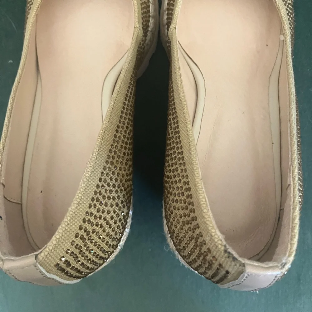Gold / light tan Woven Espadrille Wedge Shoes EU 39 (better fits for EU38 🦶)